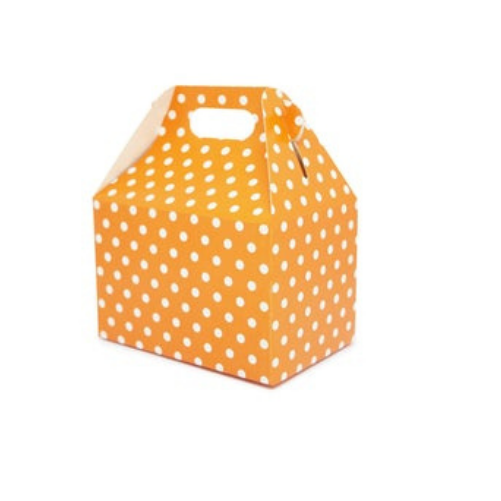 Deluxe Food Boxes- Made with Recycled Material -Orange or PolkaDot Col